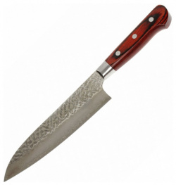 Нож Сантоку 180 мм  Sakai Takayuki сталь VG 10 Damascus рукоять дерево Pakka wood коричневый