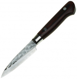 Нож кухонный овощной 80 мм  Sakai Takayuki сталь VG 10 Damascus рукоять дерево pakka wood