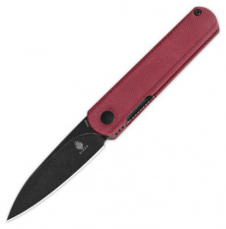 Складной нож Kizer Feist  сталь 154CM рукоять Denim Micarta красный