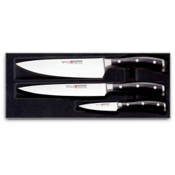 Набор кухонных ножей 3 шт  серия Classic Ikon черные Wuesthof