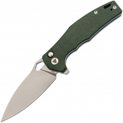 Складной нож Trivisa Corvus 04G  сталь 14C28N рукоять микарта зеленый