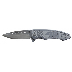 Нож складной Stinger  85 мм (серебристый) рукоять: сталь/алюмин (серебр ) с клипом короб картон