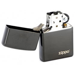 Зажигалка ZIPPO ZL Ebony  латунь с никеле хромовым покрытием черный глянцевая 36х56х12 мм