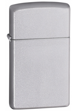 Зажигалка ZIPPO Slim® с покрытием Satin Chrome™  латунь/сталь серебристая матовая 30х10x55 мм