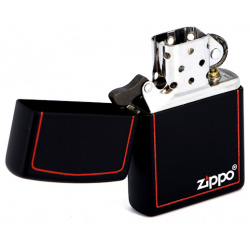 Зажигалка ZIPPO Classic с покрытием Black Matte  латунь/сталь чёрная лого матовая 36x12x56 мм