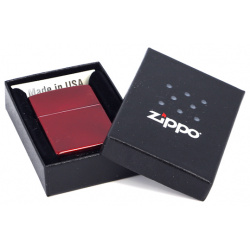 Зажигалка ZIPPO Classic с покрытием Candy Apple Red™  латунь/сталь красная глянцевая 36x12x56 мм