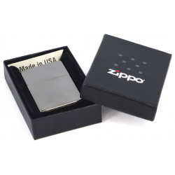Зажигалка ZIPPO Classic  покрытие Black Ice латунь/сталь черная глянцевая 36х12х56 мм