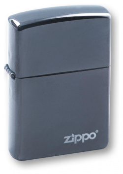 Зажигалка ZIPPO Classic с покрытием Black Ice®  латунь/сталь чёрная глянцевая 36х12х56 мм
