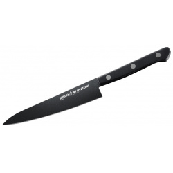 Нож кухонный Samura SHADOW универсальный с покрытием BLACK FUSO 135 мм 