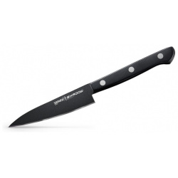 Нож кухонный Samura SHADOW овощной с покрытием BLACK FUSO 100 мм 