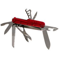 Нож перочинный Victorinox Huntsman  сталь X55CrMo14 рукоять Cellidor® полупрозрачный красный