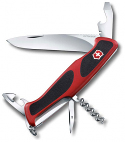 Нож перочинный Victorinox RangerGrip 68  сталь X55CrMo14 рукоять полиамид красно чёрный