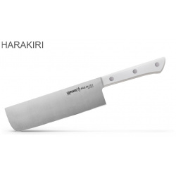 Нож кухонный овощной накири Samura "HARAKIRI" (SHR 0043W) 170 мм  сталь AUS 8 рукоять ABS пластик белый