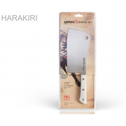 Нож топорик кухонный для мяса Samura "HARAKIRI" (SHR 0040W) 180 мм  сталь AUS 8 рукоять ABS пластик белый
