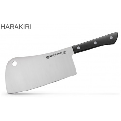 Нож топорик кухонный для мяса Samura "HARAKIRI" (SHR 0040B) 180 мм  сталь AUS 8 рукоять ABS пластик чёрный