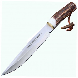 Нож с фиксированным клинком Muela Gredos  сталь X50CrMoV15 рукоять олений рог коричневый чехол