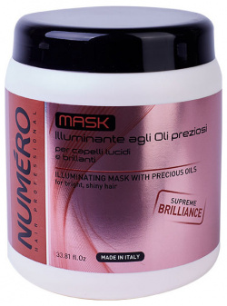 BRELIL PROFESSIONAL Маска для придания бриллиантового блеска волосам  с маслом арганы и макадамии / Numero 1000 мл B080183