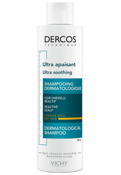 VICHY Шампунь успокаивающий для чувствительной кожи головы  сухих волос без сульфатов / Dercos 200 мл M9082400