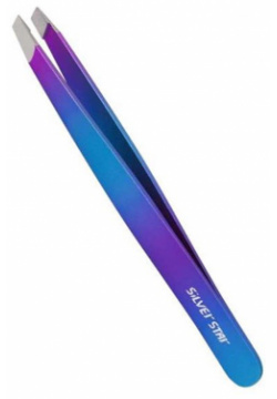 SILVER STAR Пинцет косой  покрытие софт тач градиент сине фиолетовый / CLASSIC АТ 9937