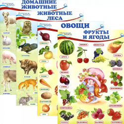 Комплект познавательных мини плакатов: Домашние животные  леса фрукты и ягоды овощи ТЦ Сфера 9785994909362