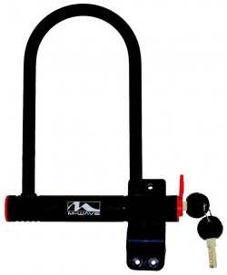 Велосипедный замок M WAVE  U lock на ключ 105 х 255 мм с защитным колпачком черный 5 234010 00 00014841