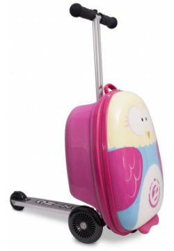 Самокат чемодан Zinc  Owl бело розовый трёхколёсный детский складной до 50 кг ZC03909 УТ 00109143