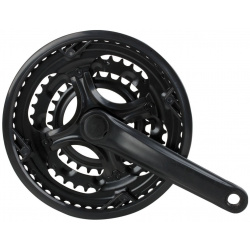 Система шатунов велосипедная  6/7/8 скоростей стальные шатуны в пластиковом кожухе 170мм черная 5 351246 Noname УТ 00073627