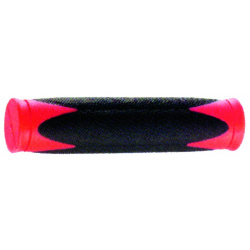 Ручки на руль для велосипеда VELO резиновые 2 х компонентные 130мм черно красные 5 410361 00 00013305 