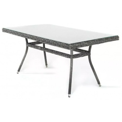 Обеденный стол из искусственного ротанга Латте 160 grey 4sis YH T4766G 1 graphite