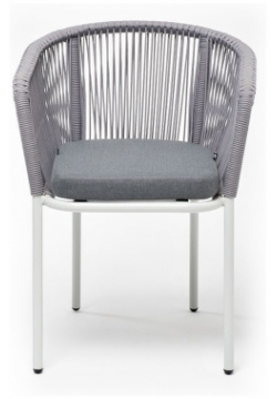 Плетеный стул из роупа Марсель бело серый 4sis MAR CH 001 W SH grey(gray)