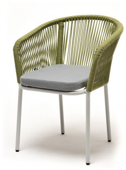 Плетеный стул из роупа Марсель салатовый 4sis MAR CH 001 RAL7035 SH mel green(H gray)