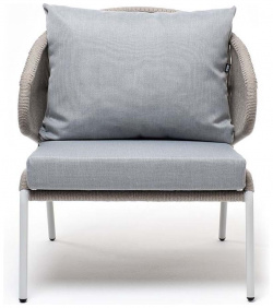 Плетеное кресло Милан из роупа серое 4sis MIL A 001 RAL7035 SH mel grey(H gray)