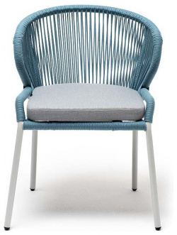 Плетеный стул Милан из роупа бирюзовый 4sis MIL CH 001 RAL7035 SH blue(H gray)