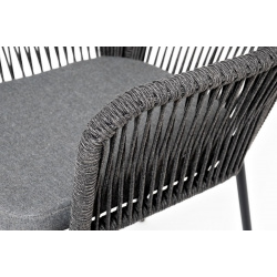 Плетеный стул Лион из роупа темно серый 4sis LIO CH 001 RAL7024 SH D grey(D gray019)