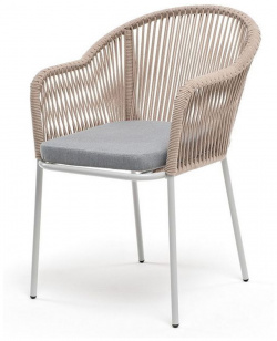 Плетеный стул из роупа Лион  бежевый 4sis LIO CH st001 RAL7035 SH D grey(H gray)