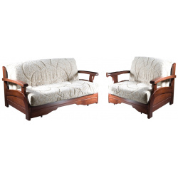 Комплект мягкой мебели Лотос с деревянными подлокотниками Фиеста 