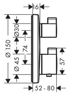 Термостат для ванны Hansgrohe Ecostat S iBox Universal с механизмом (15758000  01800180) HG15758000 + HG1800180
