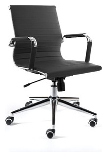 Кресло офисное NORDEN Техно LB/ хром/черная экокожа HA 100 Тип обивочного