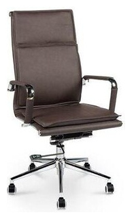 Кресло офисное NORDEN Харман brown хром/темно  коричневая экокожа H 101 322
