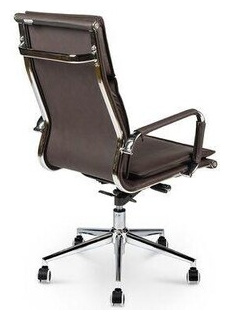 Кресло офисное NORDEN Харман brown хром/темно  коричневая экокожа H 101 322
