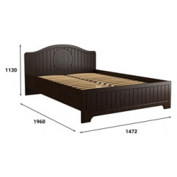 Кровать с ламелями и опорами Compass Монблан МБ 602К 190x140 орех шоколадный