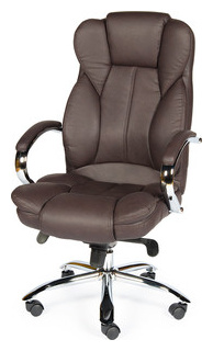 Кресло офисное NORDEN Верса brown сталь + хром/темно коричневая экокожа H 1708 322