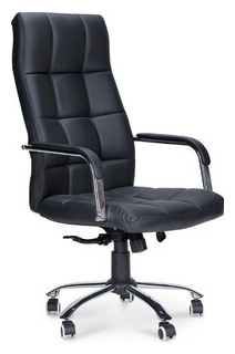 Кресло офисное NORDEN Римини хром/черная экокожа H 1702 70