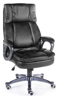 Кресло офисное NORDEN Мэдисон black серый пластик/черная экокожа H 1182 35