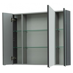 Зеркальный шкаф Aquanet Алвита 100 серый антрацит (240113) 240113
