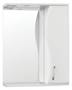 Зеркало шкаф Style line Панда Волна 60 с подсветкой  белый (ЛС 00000131) 4650134470383