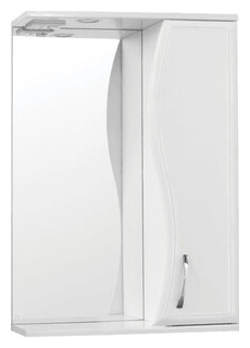 Зеркало шкаф Style line Панда Волна 55 с подсветкой  белый (ЛС 00000173) 4650134470369