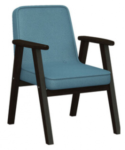 Кресло Мебелик Ретро ткань голубой  каркас венге (П0005654) П0005654