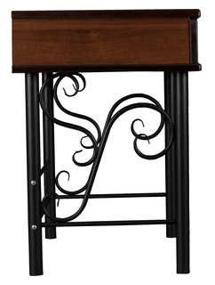 Тумба прикроватная Мебелик Сартон 11 черный  средне коричневый (П0002812) П0002812