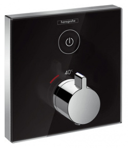 Термостат для душа Hansgrohe ShowerSelect Glass механизма 01800180  черный/хром (15737600) HG15737600